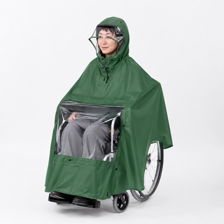[DE-REHACARE] Fully covered type Wheelchar user's Rainwear