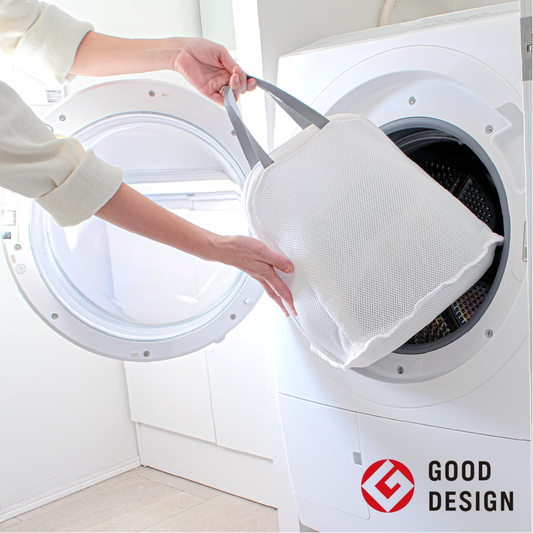 [ケアウィル] 自立する丸ごと洗えるランドリーバッグ